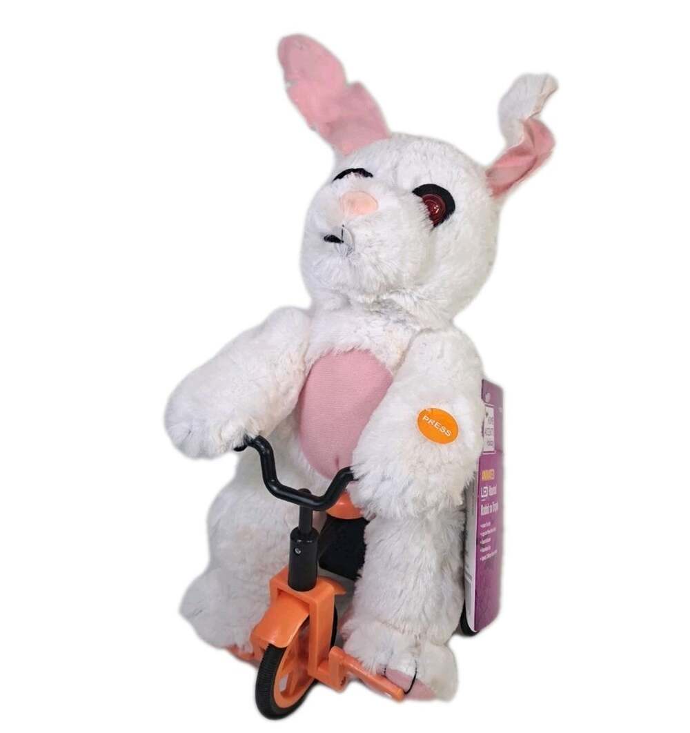 Halloween Animated Singing Zombie Rabbit Bunny on Tricycle Ghoul Horror NEW